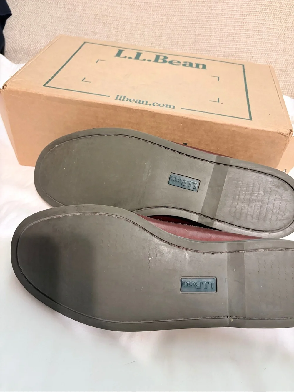 L.L. Bean Men’s Chestnut Brown Leather Slip-On Loafers